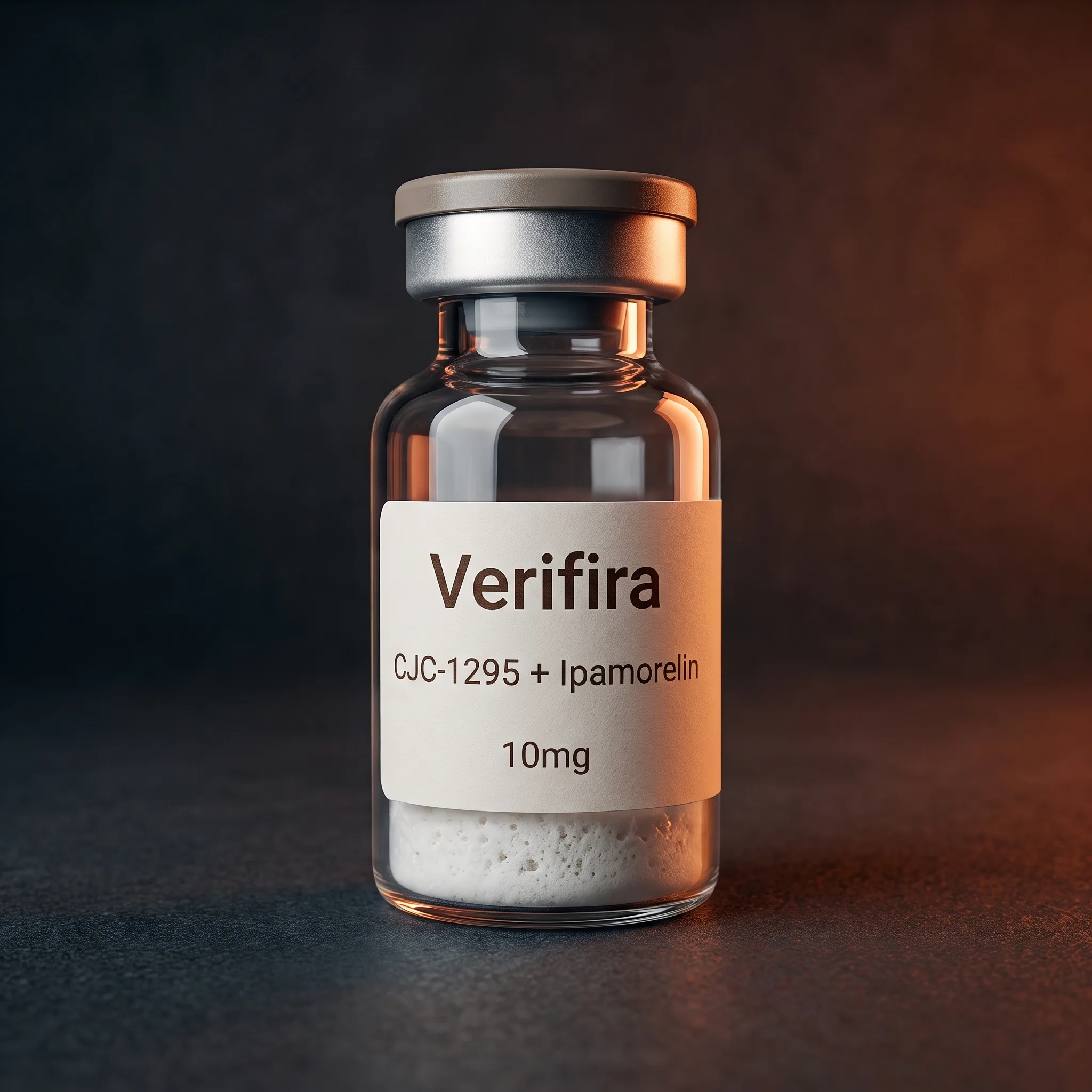 CJC-1295 + Ipamorelin research peptide vial