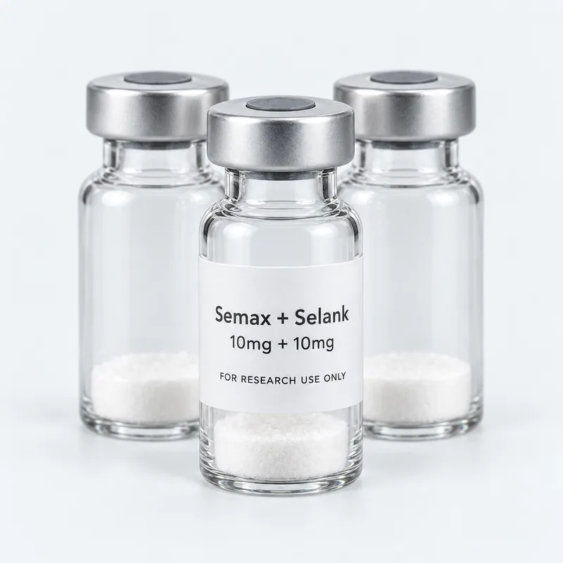 A pack of 10 vials of Semax + Selank 10mg + 10mg
