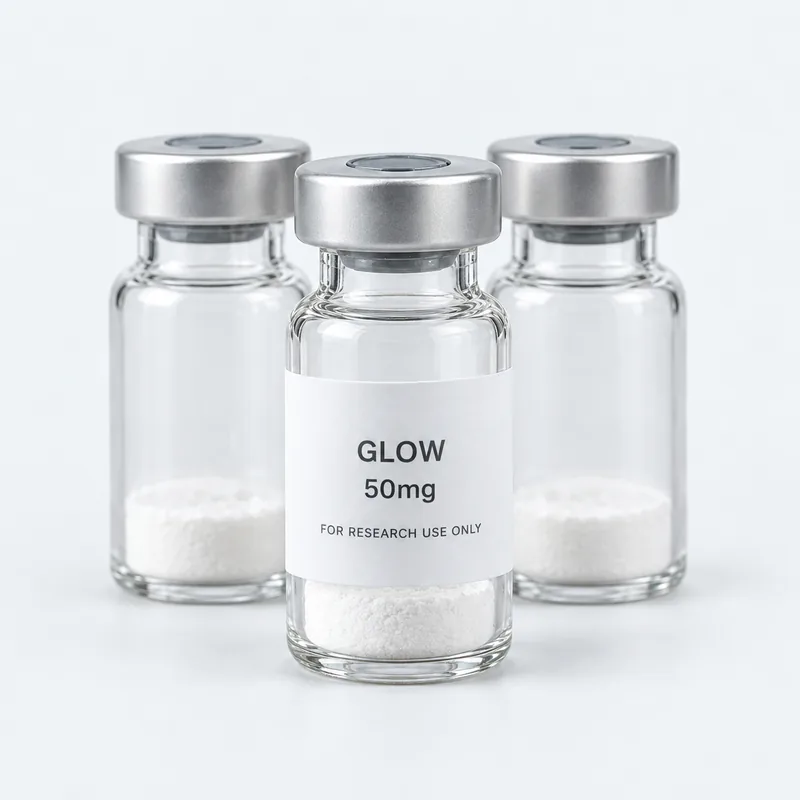 A pack of 10 vials of GLOW 50mg