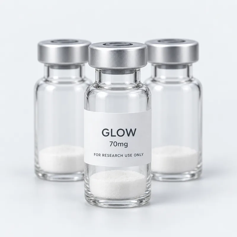 A pack of 10 vials of GLOW 70mg