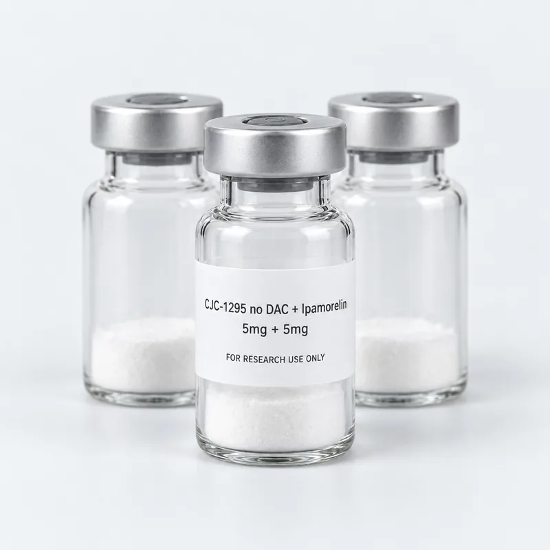 A pack of 10 vials of CJC-1295 no DAC + Ipamorelin 5mg + 5mg