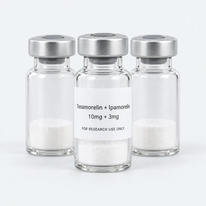 A pack of 10 vials of Tesamorelin + Ipamorelin 10mg + 3mg