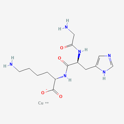 Chemical structure depiction of GHK-Cu cosmetic grade, from PubChem compound 71587328