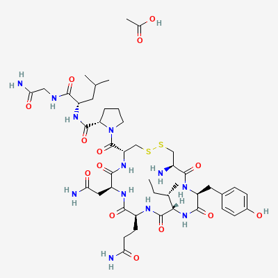 Chemical structure depiction of Oxytocin acetate, from PubChem compound 12004215