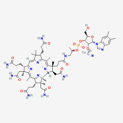 Chemical structure depiction of Vitamin B12, from PubChem compound 165339223